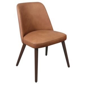 Avelay Faux Leather Dining Chair In Vintage Cognac