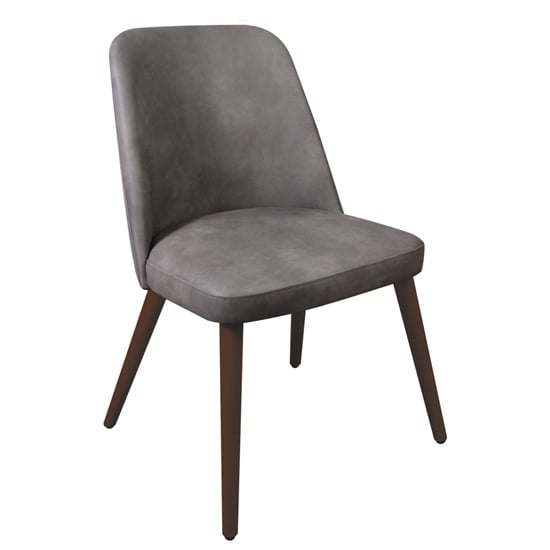 Avelay Faux Leather Dining Chair In Vintage Steel Grey