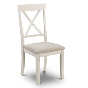 Dagan Wooden Dining Chair In Ivory Laquered Finish