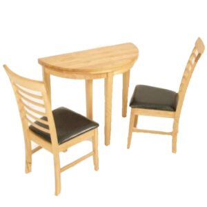 Marsic Half Moon Dining Set In Light Oak With 2 Chairs