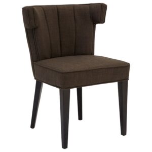 Orizone Upholstered Linen Fabric Dining Chair In Grey