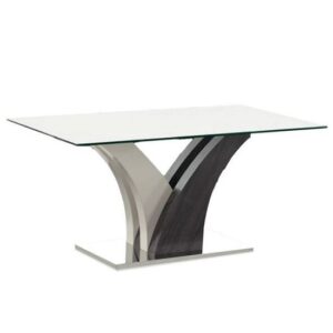 Southend Modern Glass Dining Table Rectangular In Clear