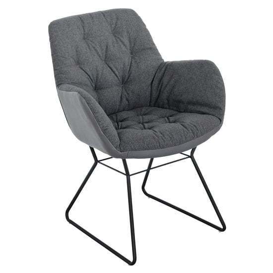 Titania Two Tone Faux Leather Dining Chair In Grey