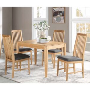 Trimble Oak Dining Set With 4 Dining Chairs