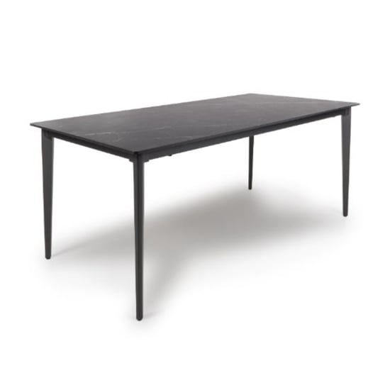 Aliso Large Sintered Stone Dining Table Black Marble Effect