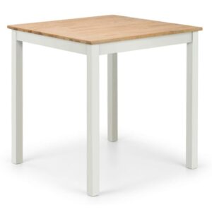 Calliope Square Wooden Dining Table In Ivory And Oak