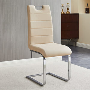 Petra Faux Leather Dining Chair In Taupe