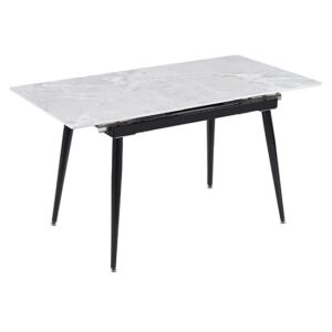 Sion Extending Sintered Ceramic Stone Dining Table In White